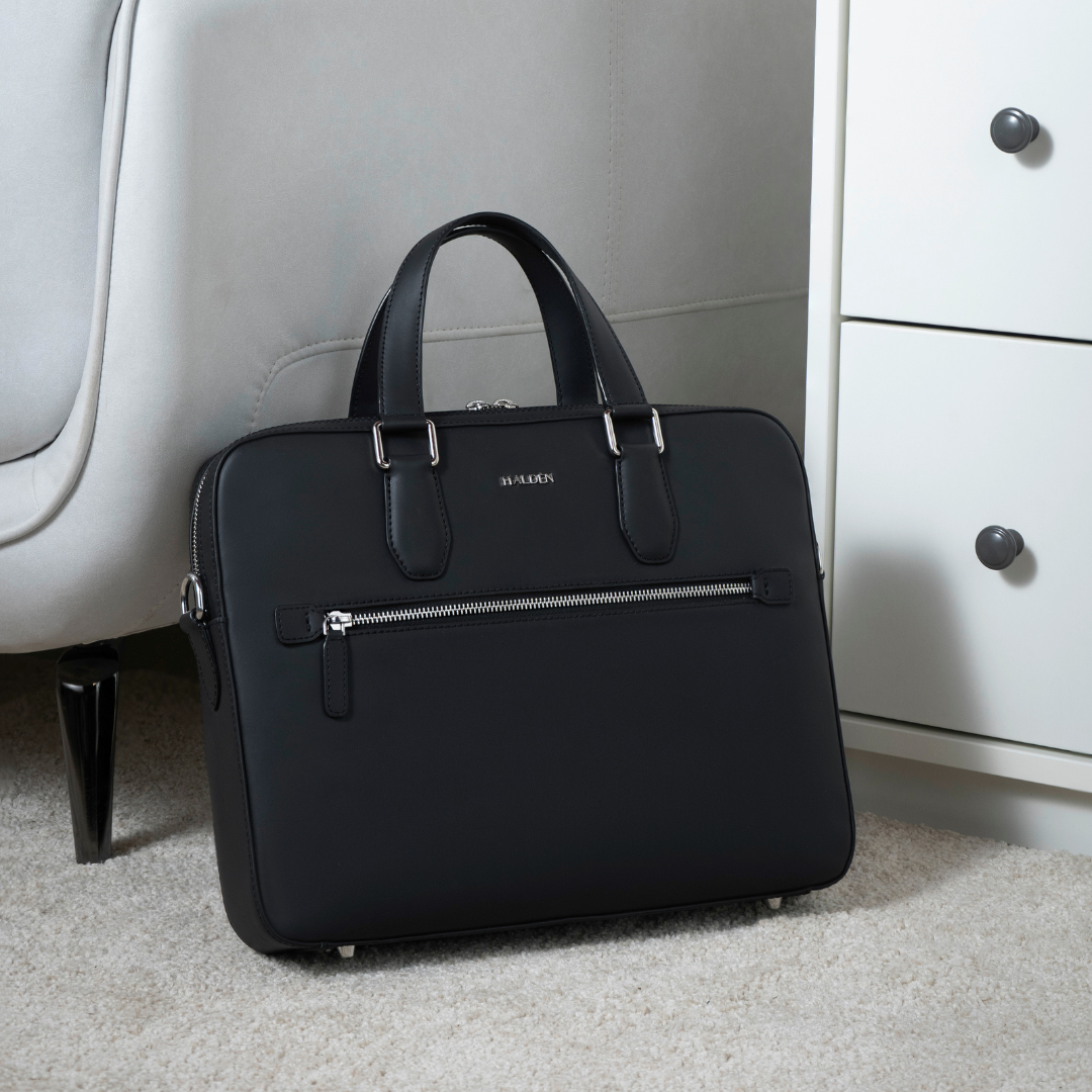 MONARCH BLACK LAPTOP BAG - PLAIN