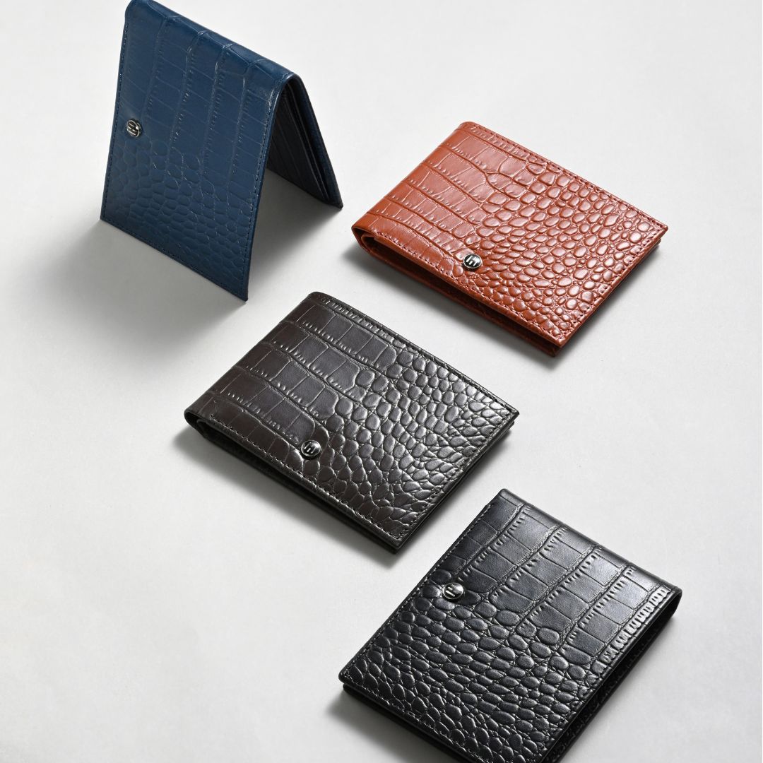 Croc Pattern Men's Leather Wallet