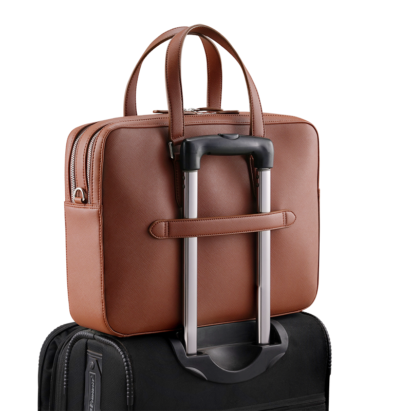 HARRINGTON TAN LAPTOP BAG - SAFFIANO