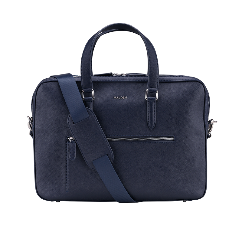 HARRINGTON BLUE LAPTOP BAG - SAFFIANO