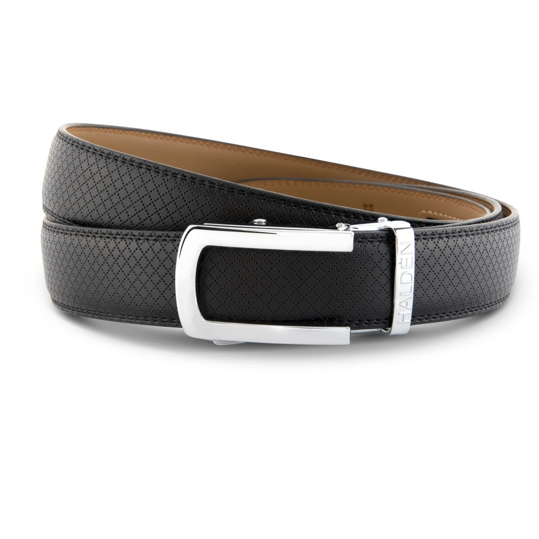 THEO BLACK BELT BY HALDÈN. LUXURY BELTS. GENUINE LEATHER BELT