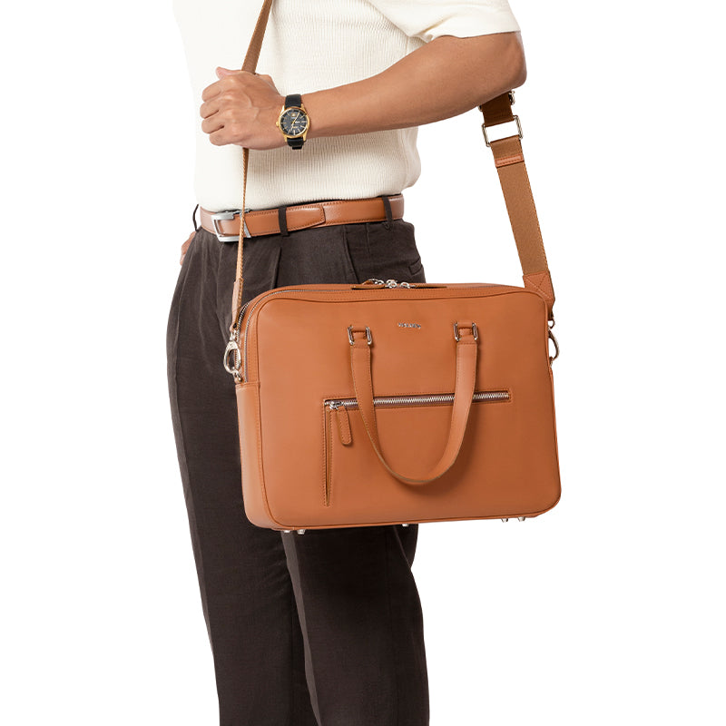 CAMDEN TAN LAPTOP BAG - PLAIN