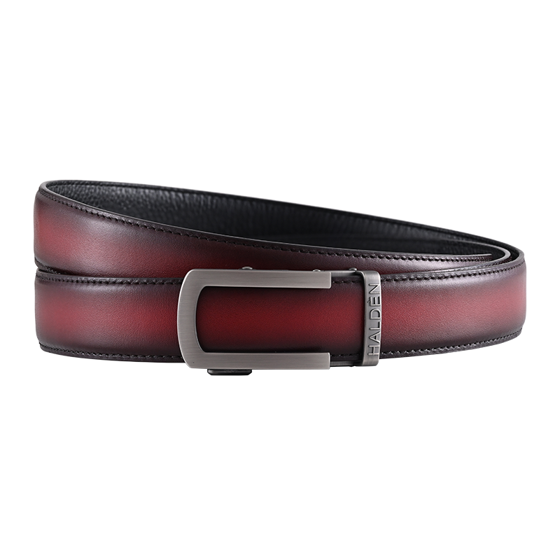 Hand Painted Gradient Oxblood with classic buckle