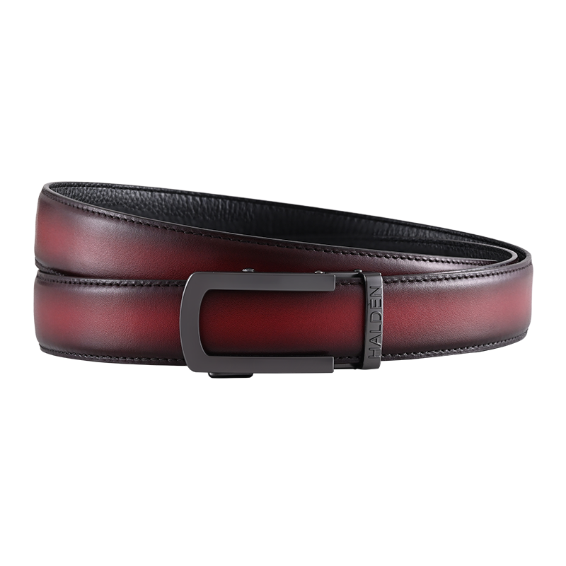 Hand Painted Gradient Oxblood with classic buckle