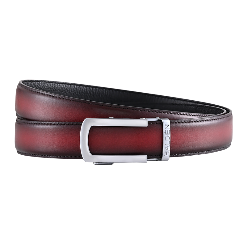 Hand Painted Gradient Oxblood with classic buckle