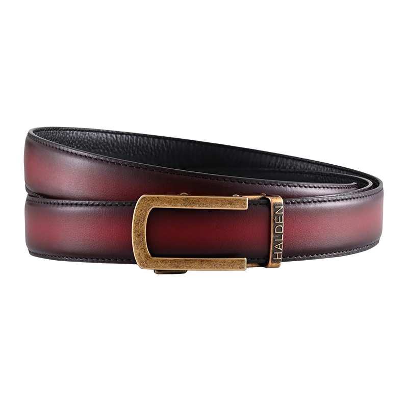 Hand Painted Gradient Oxblood with classic buckle