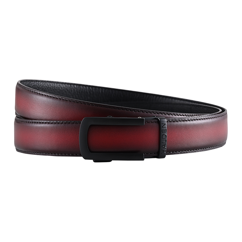 Hand Painted Gradient Oxblood with classic buckle