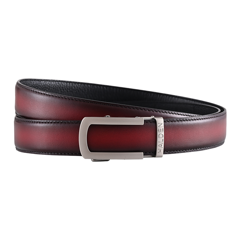 Hand Painted Gradient Oxblood with classic buckle