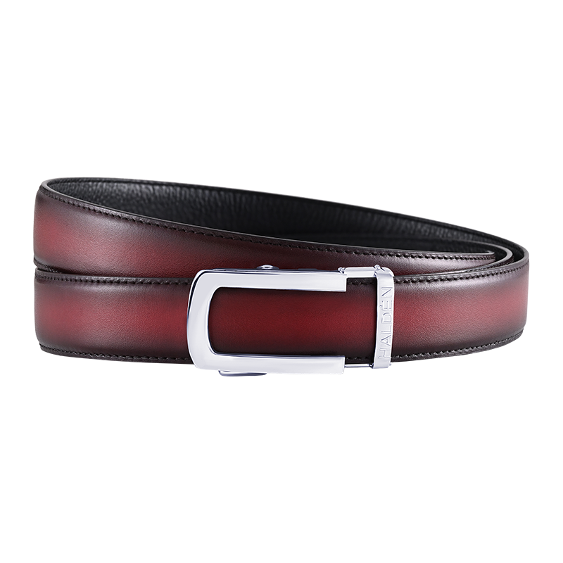 Hand Painted Gradient Oxblood with classic buckle