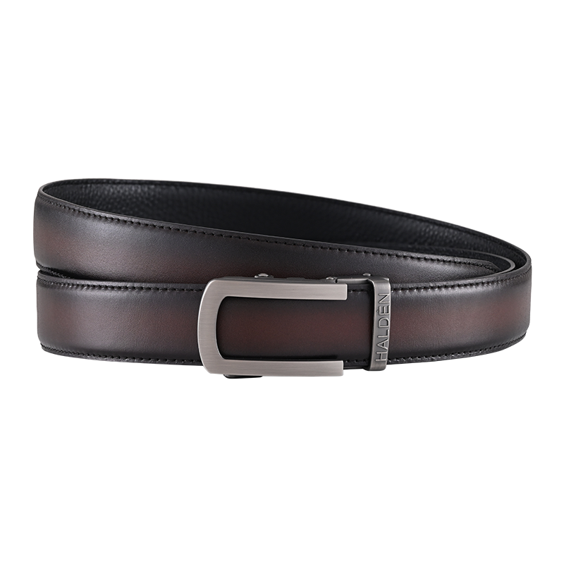 Hand Painted Gradient Rich Brown with classic buckle