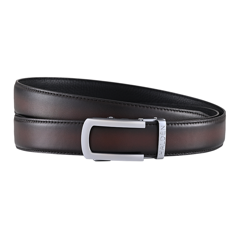 Hand Painted Gradient Rich Brown with classic buckle