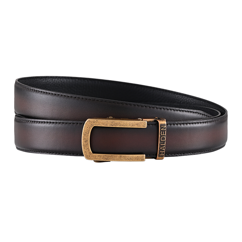 Hand Painted Gradient Rich Brown with classic buckle