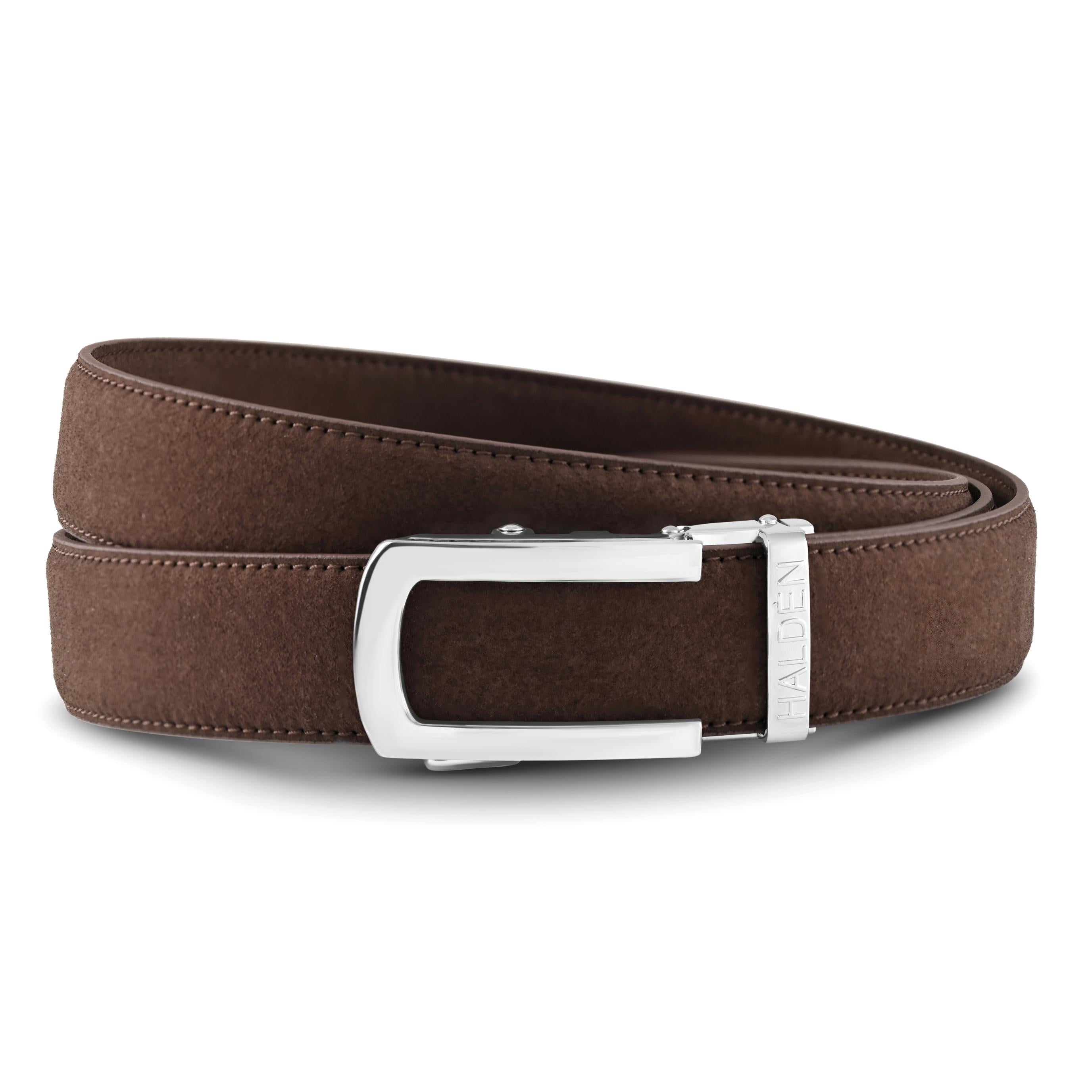 Micro fiber suede brown with classic buckle