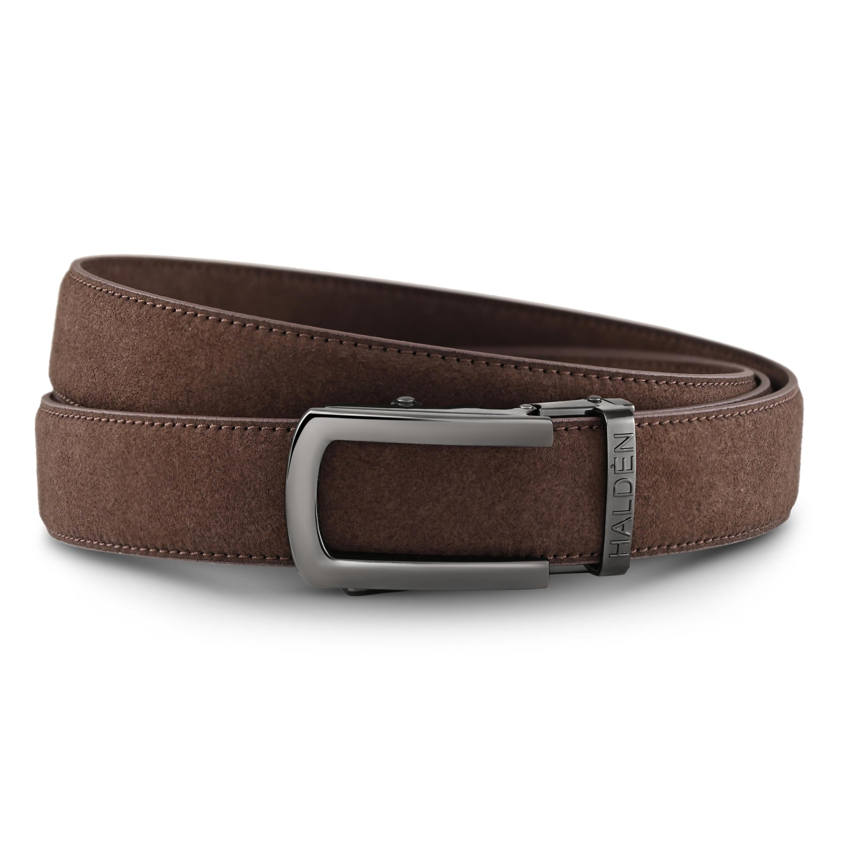 Micro fiber suede brown with classic buckle