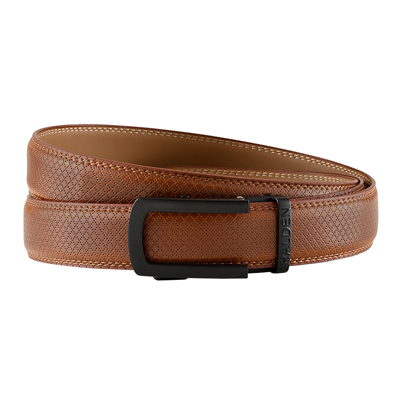 Theo Tan with classic buckle