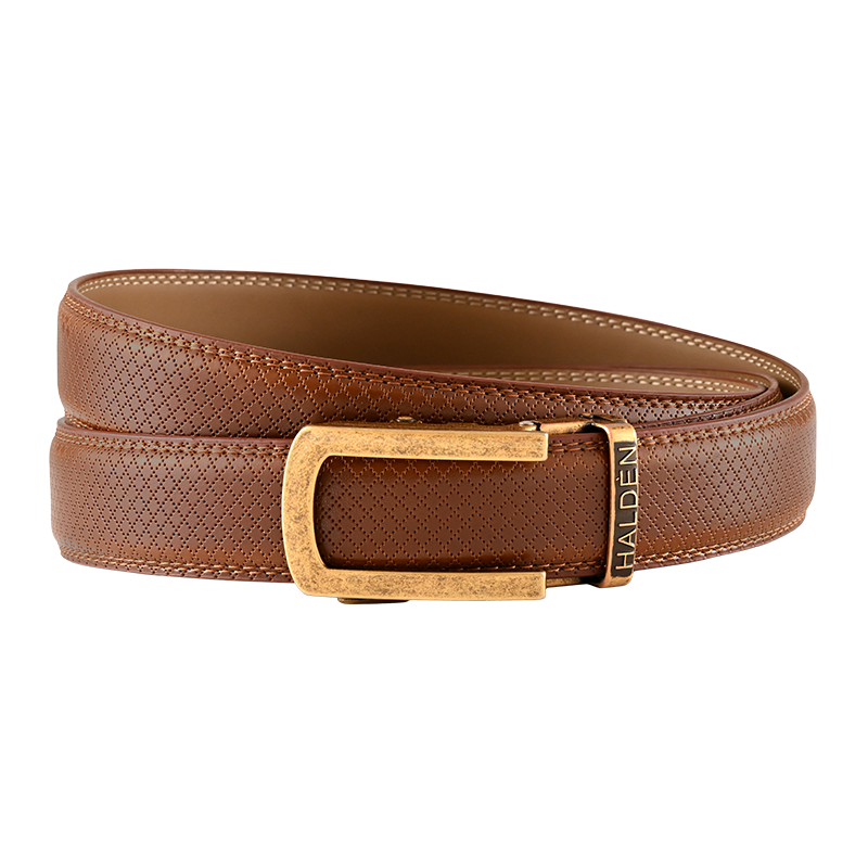 Theo Tan with classic buckle