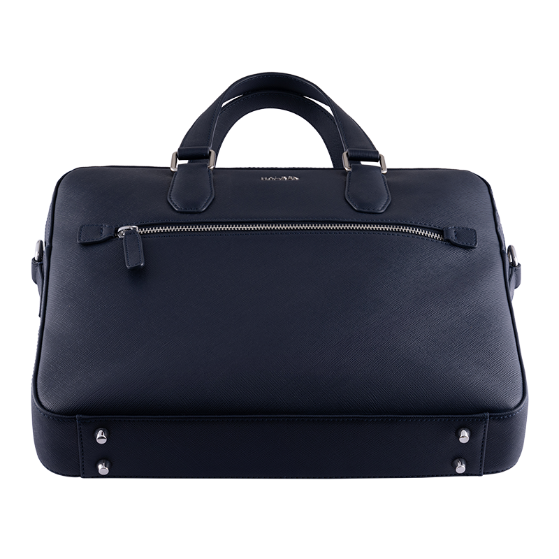 BELFORD BLUE LAPTOP BAG - SAFFIANO