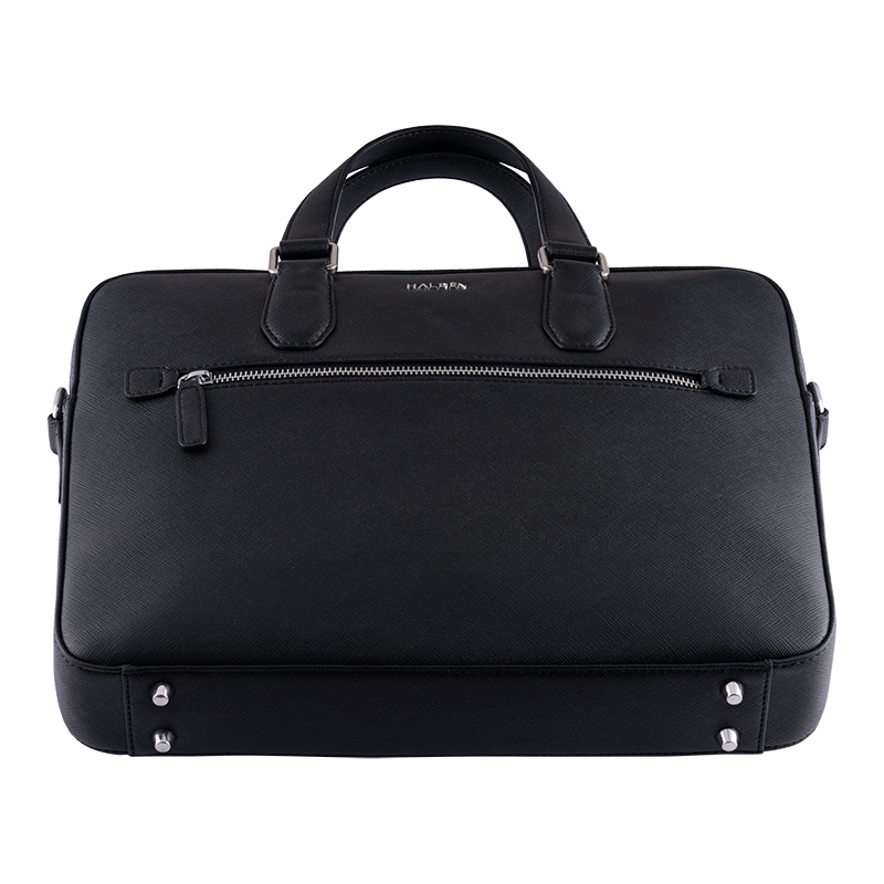 BELFORD BLACK LAPTOP BAG - SAFFIANO