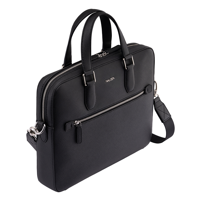 BELFORD BLACK LAPTOP BAG - SAFFIANO