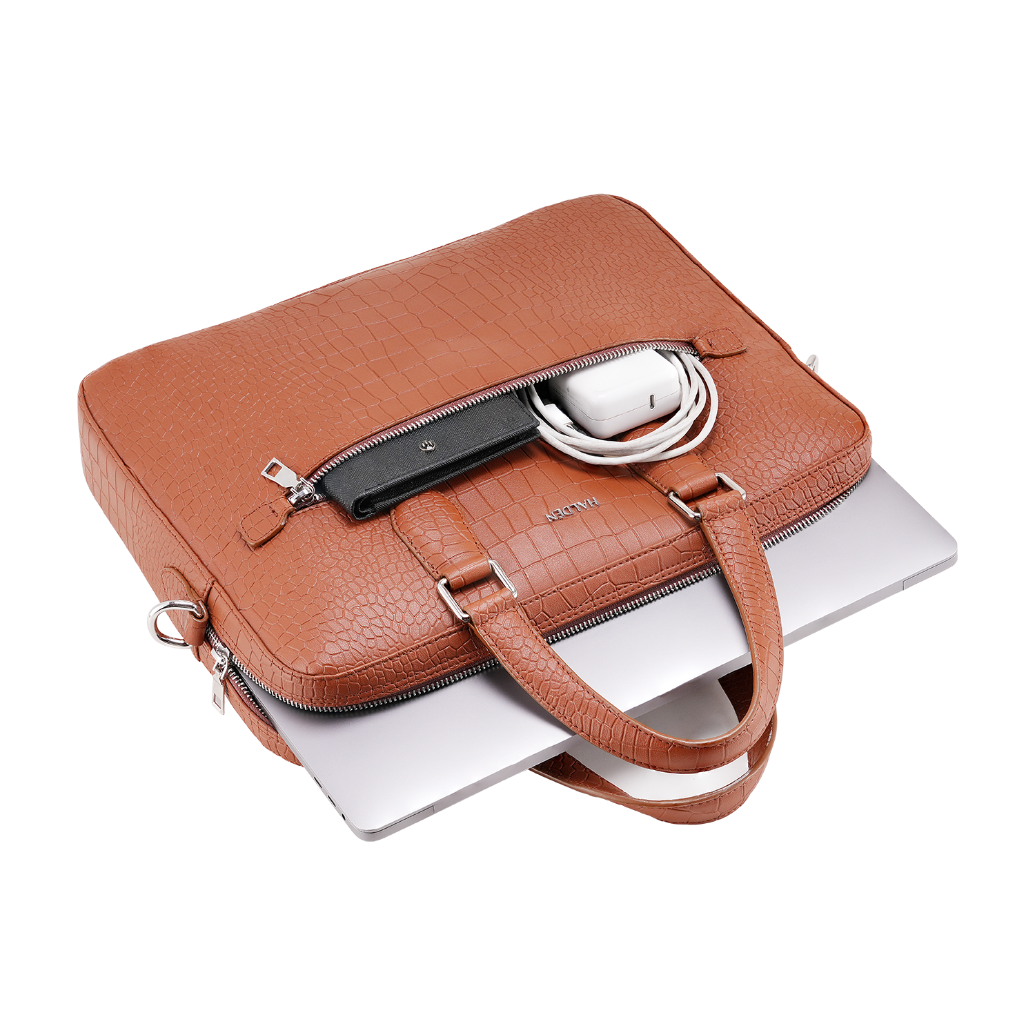 Mayson Tan Laptop Bag - Croc
