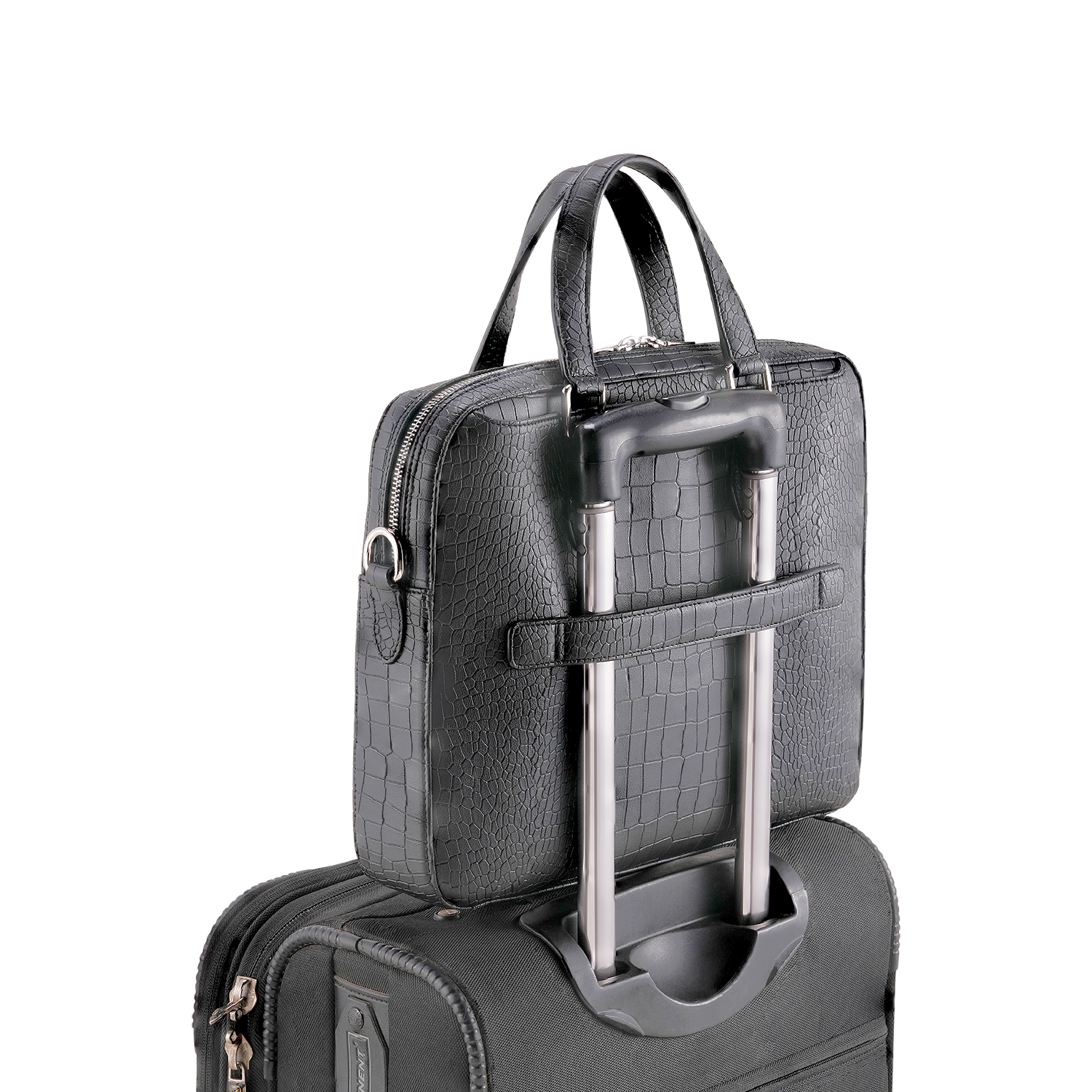 Mayson Black Laptop Bag - Croc