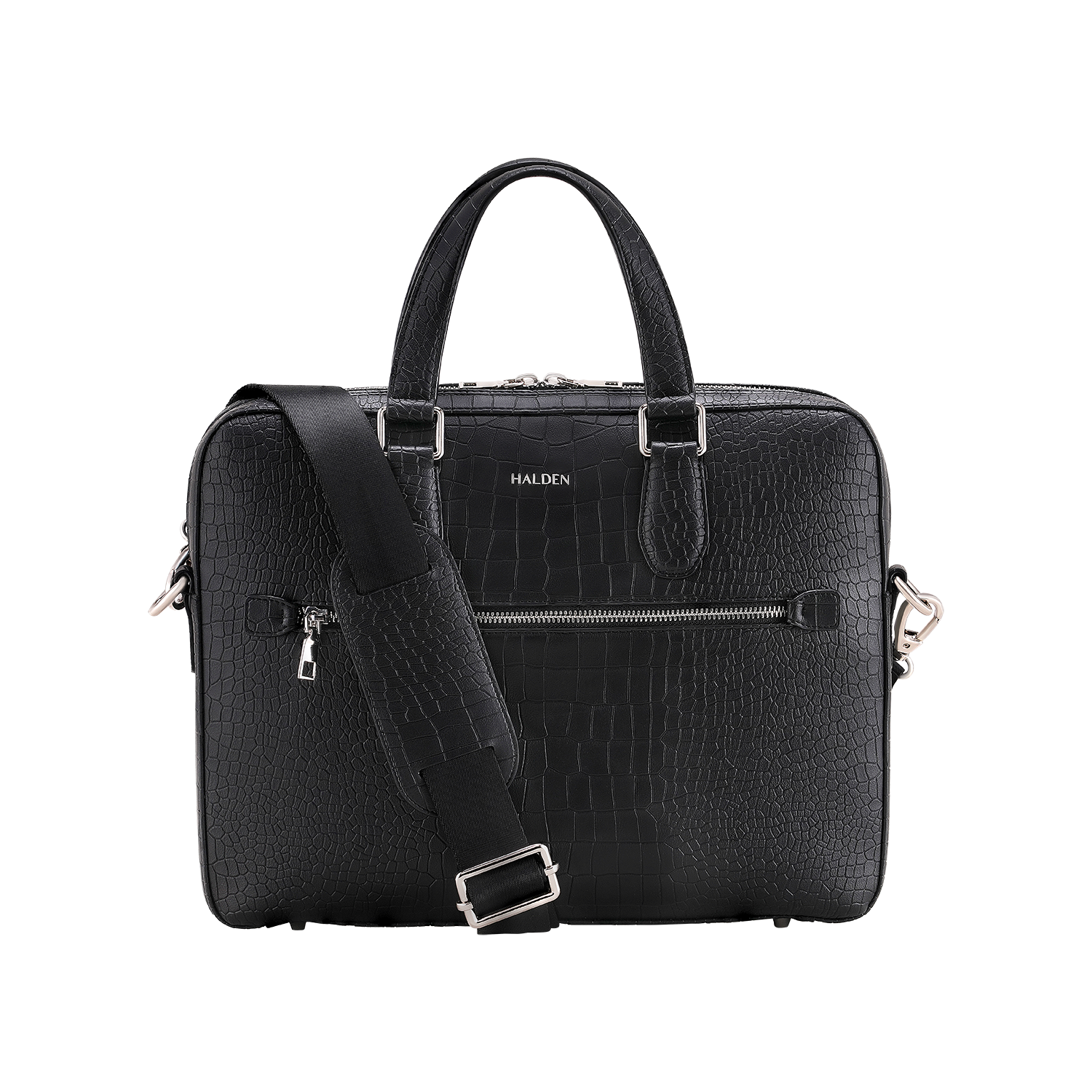 Mayson Black Laptop Bag - Croc