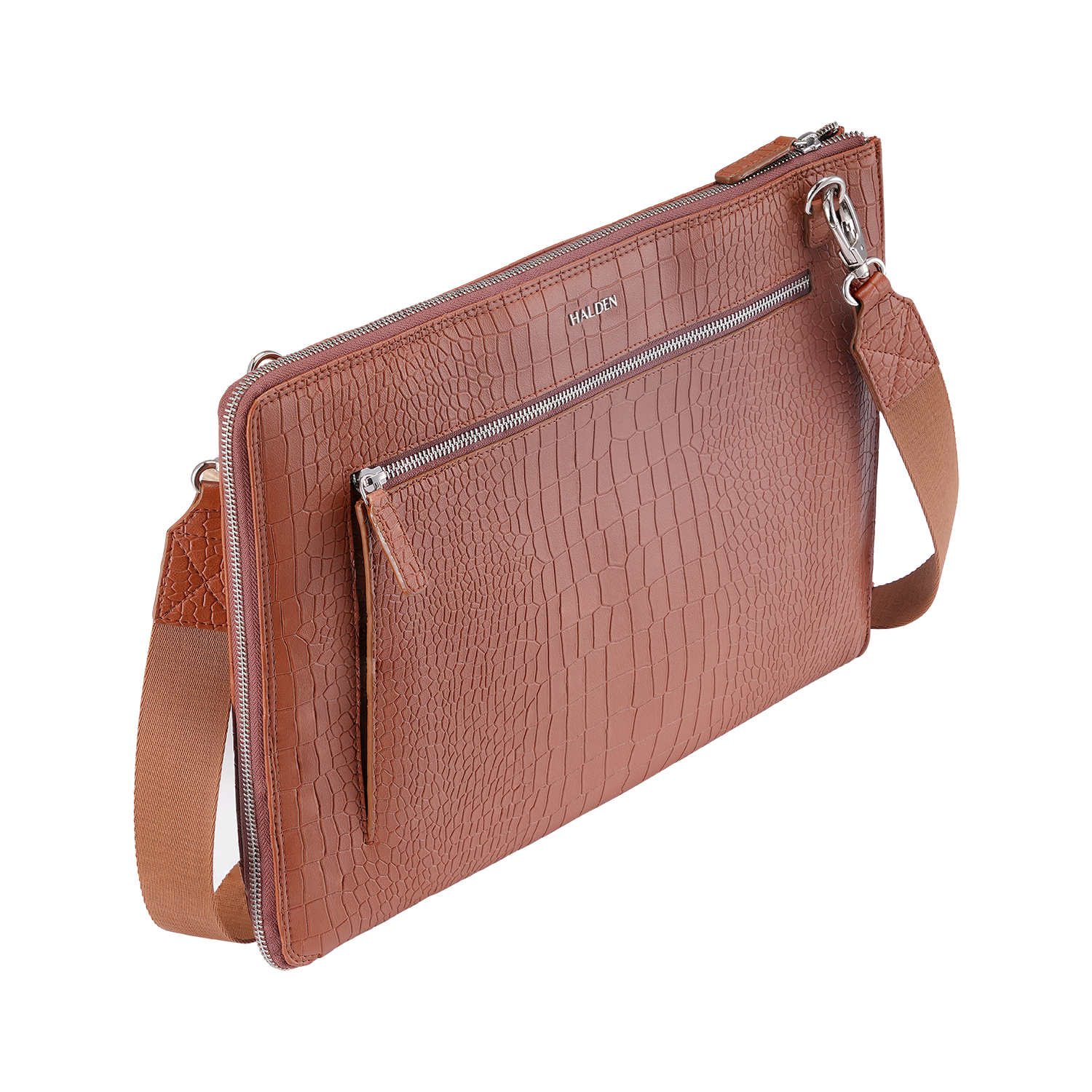 TELON TAN LAPTOP BAG - CROC