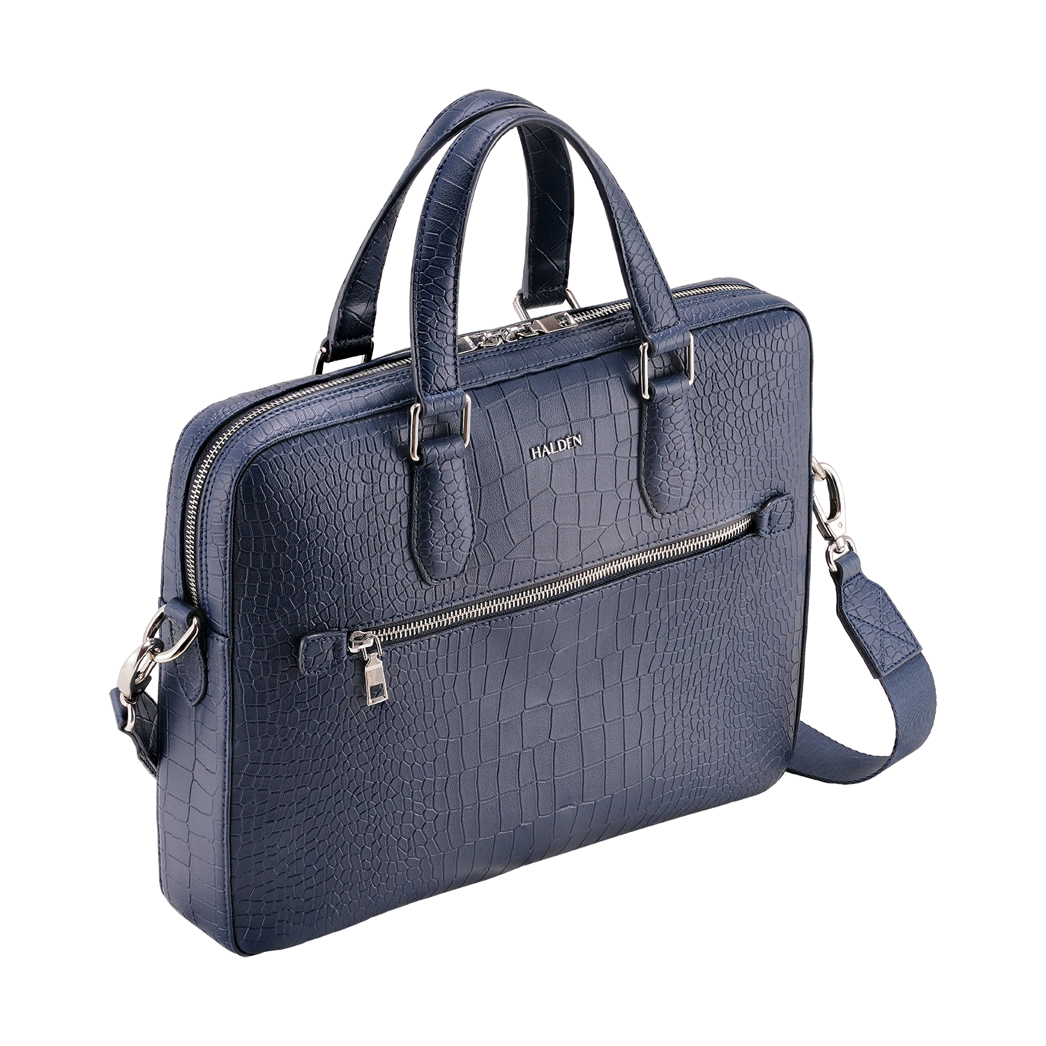 Mayson Blue Laptop Bag - Croc