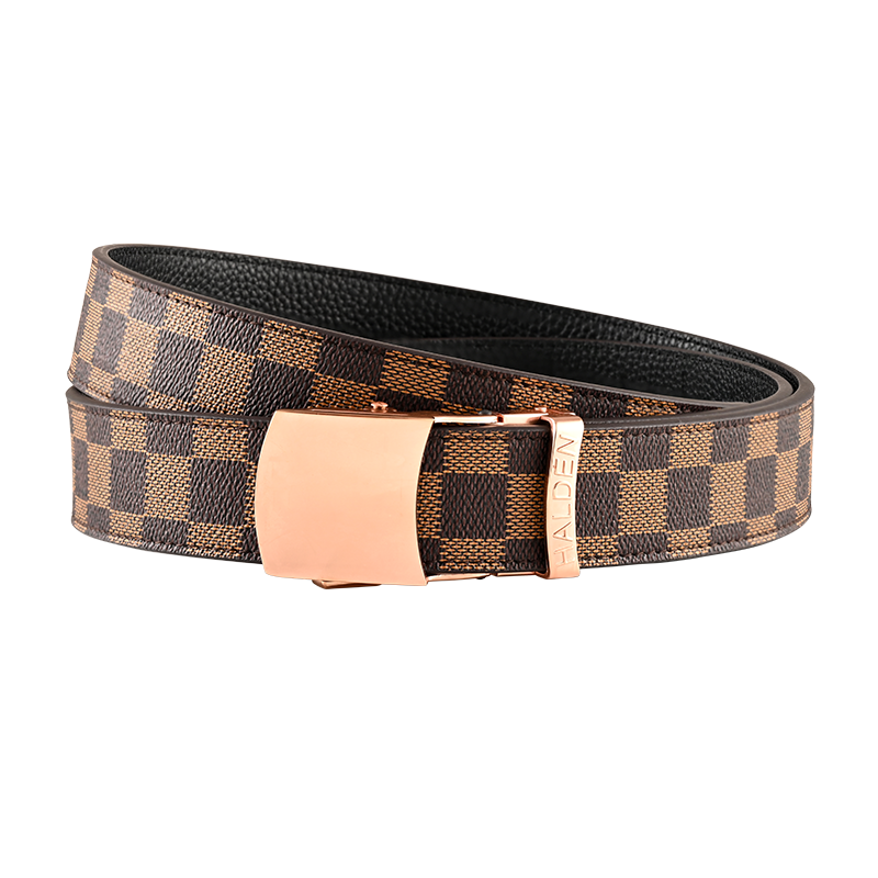 chequer Tan with vintage buckle