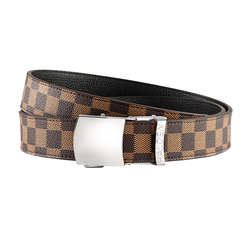 chequer Tan with vintage buckle