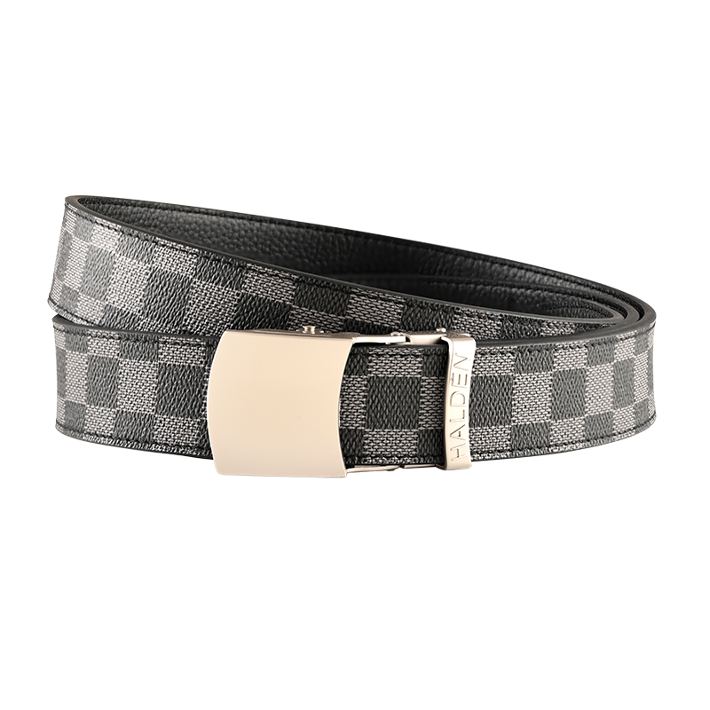 chequer Grey with vintage buckle