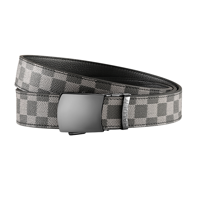 chequer Grey with vintage buckle