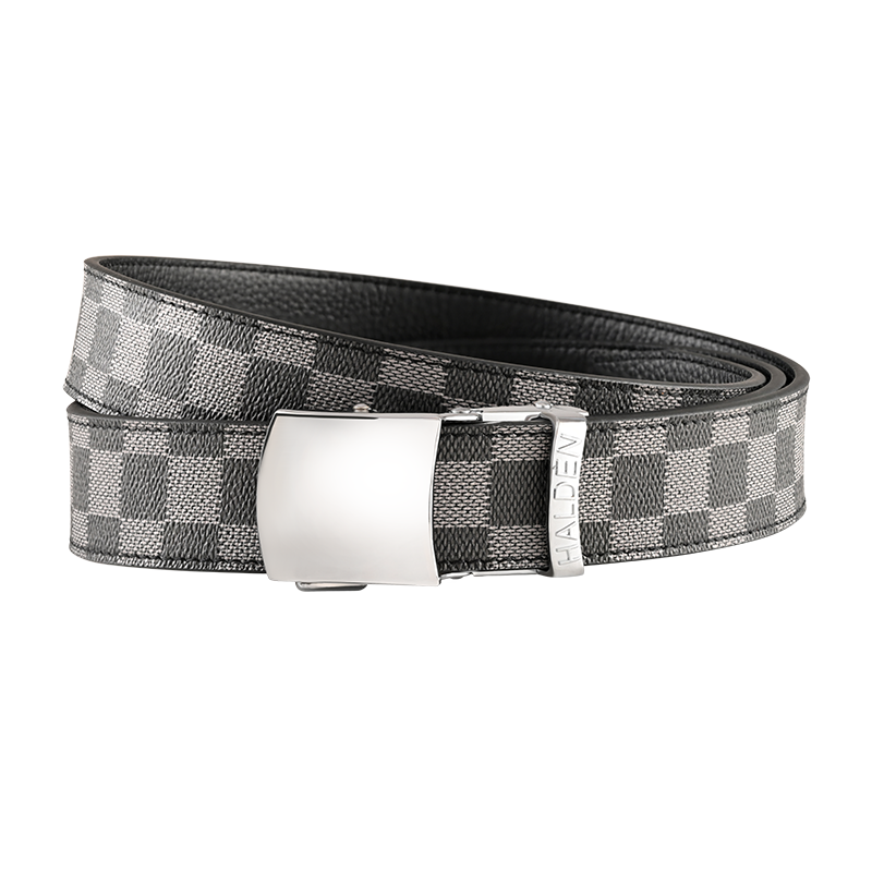 chequer Grey with vintage buckle