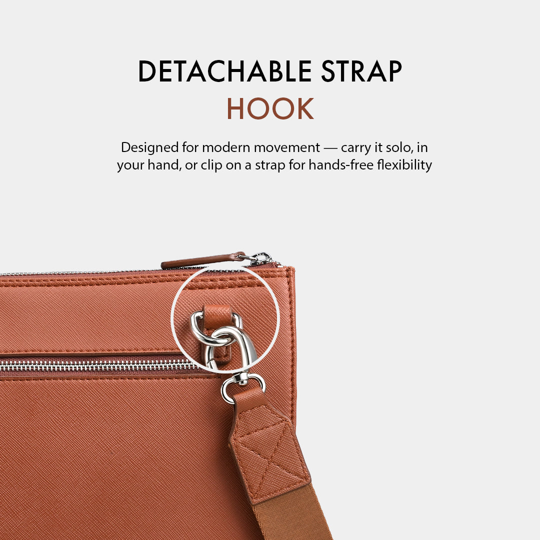 RYDEN TAN LAPTOP BAG - SAFFIANO