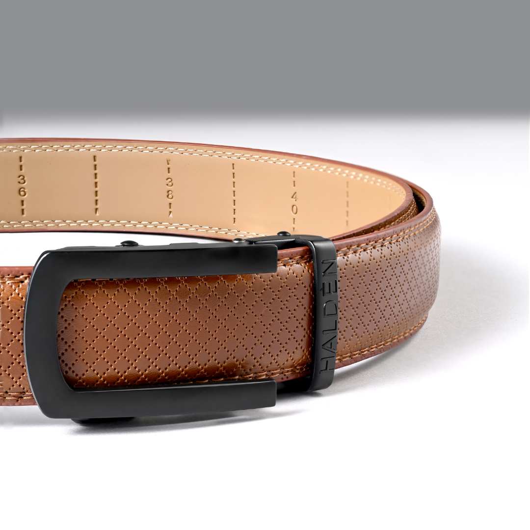 Theo Tan with classic buckle