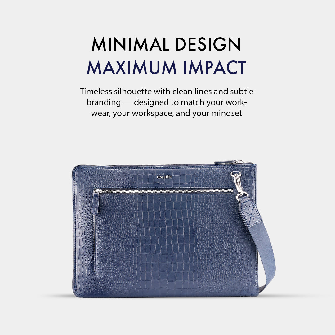 TELON BLUE LAPTOP BAG - CROC