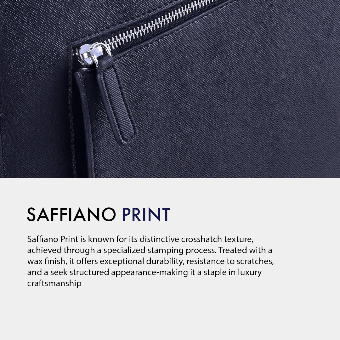 RYDEN BLUE LAPTOP BAG - SAFFIANO