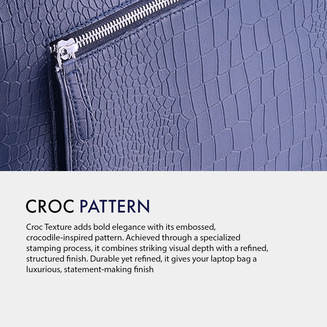 TELON BLUE LAPTOP BAG - CROC