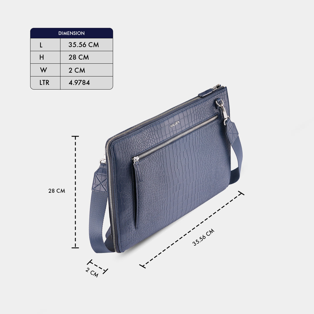 TELON BLUE LAPTOP BAG - CROC