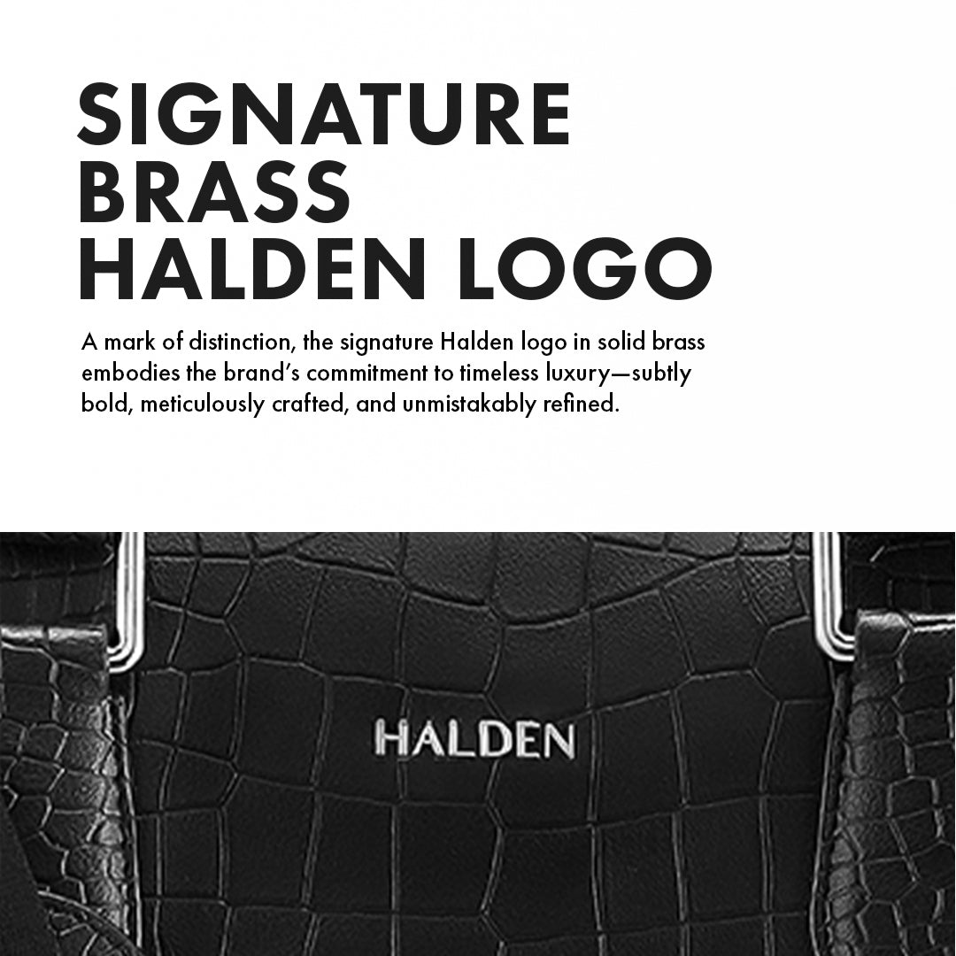 Mayson Black Laptop Bag - Croc