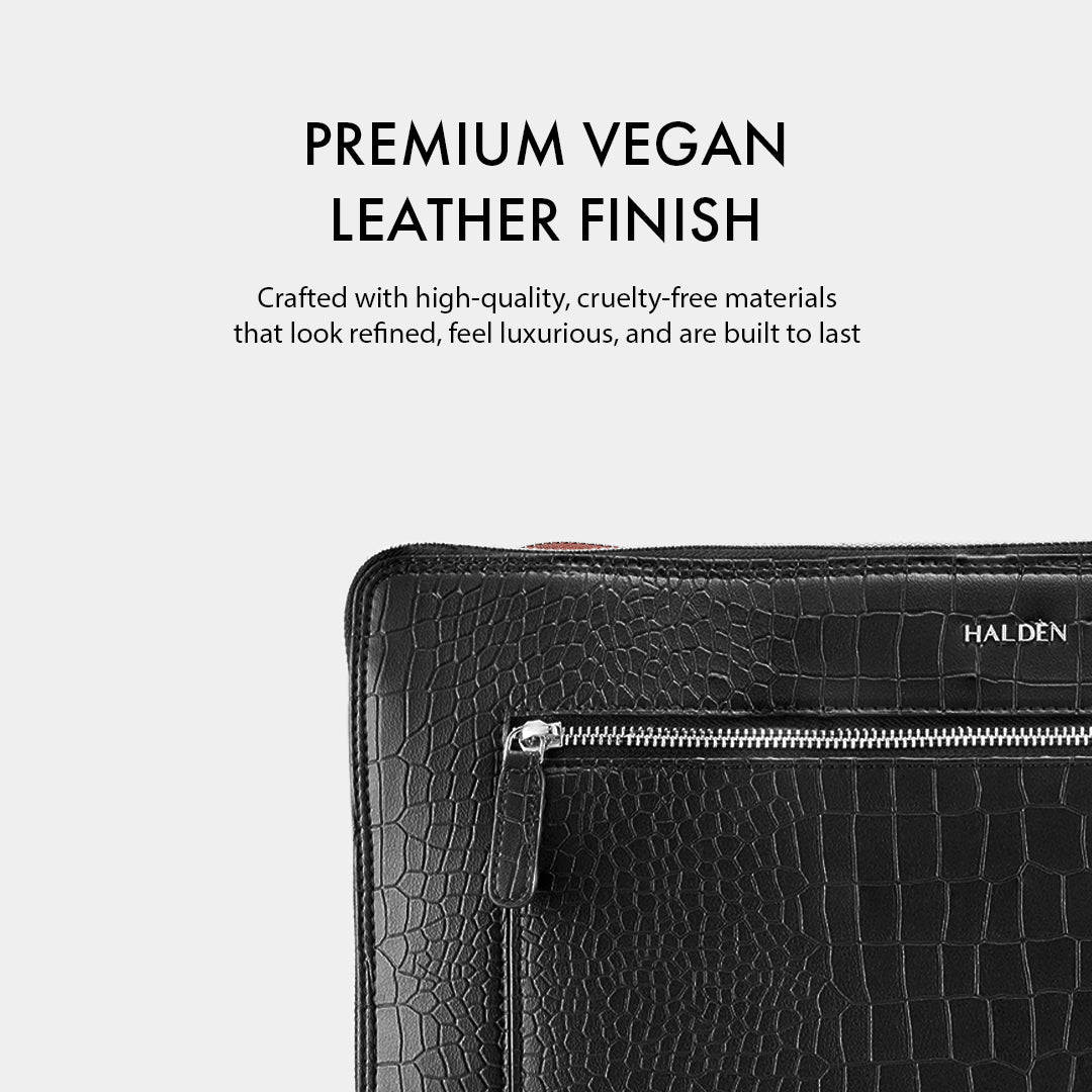 TELON BLACK LAPTOP BAG - CROC