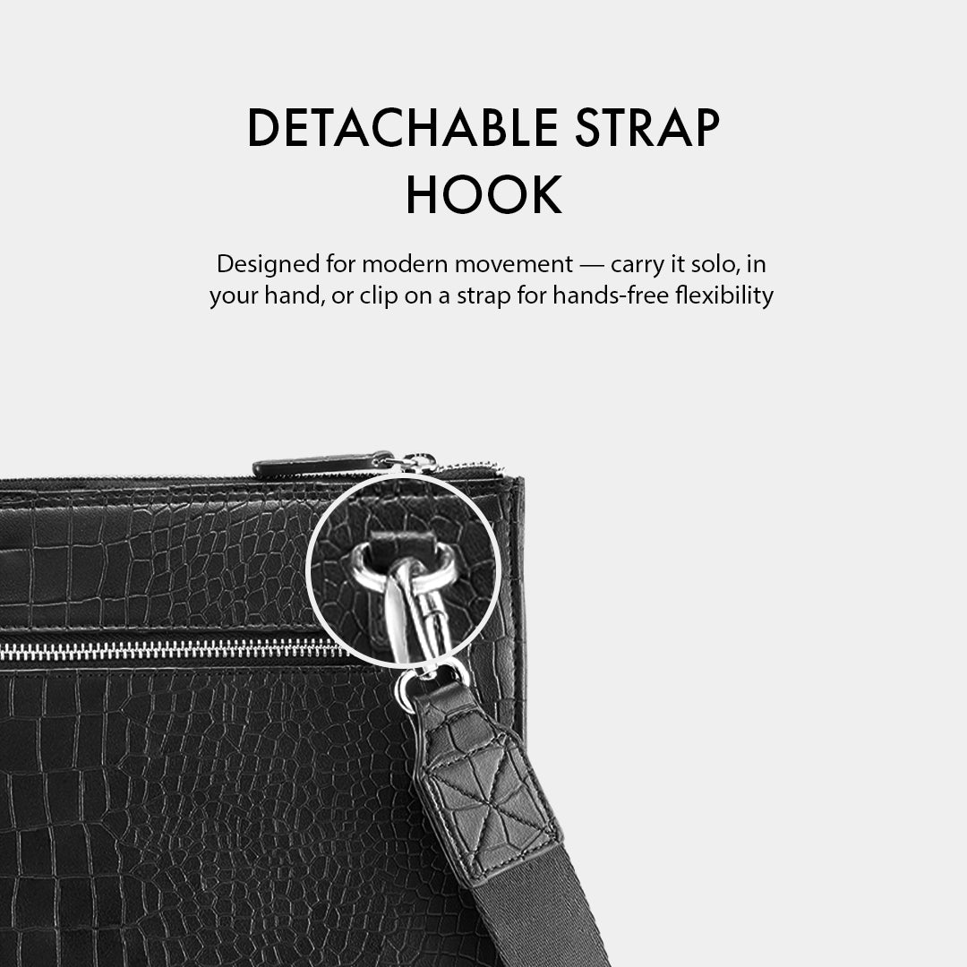 TELON BLACK LAPTOP BAG - CROC