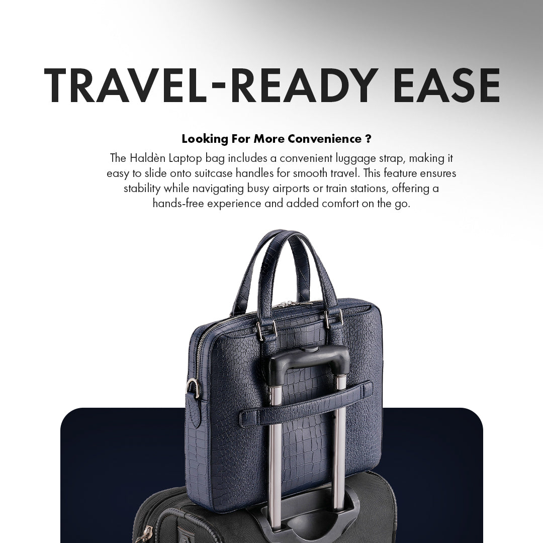 Mayson Blue Laptop Bag - Croc