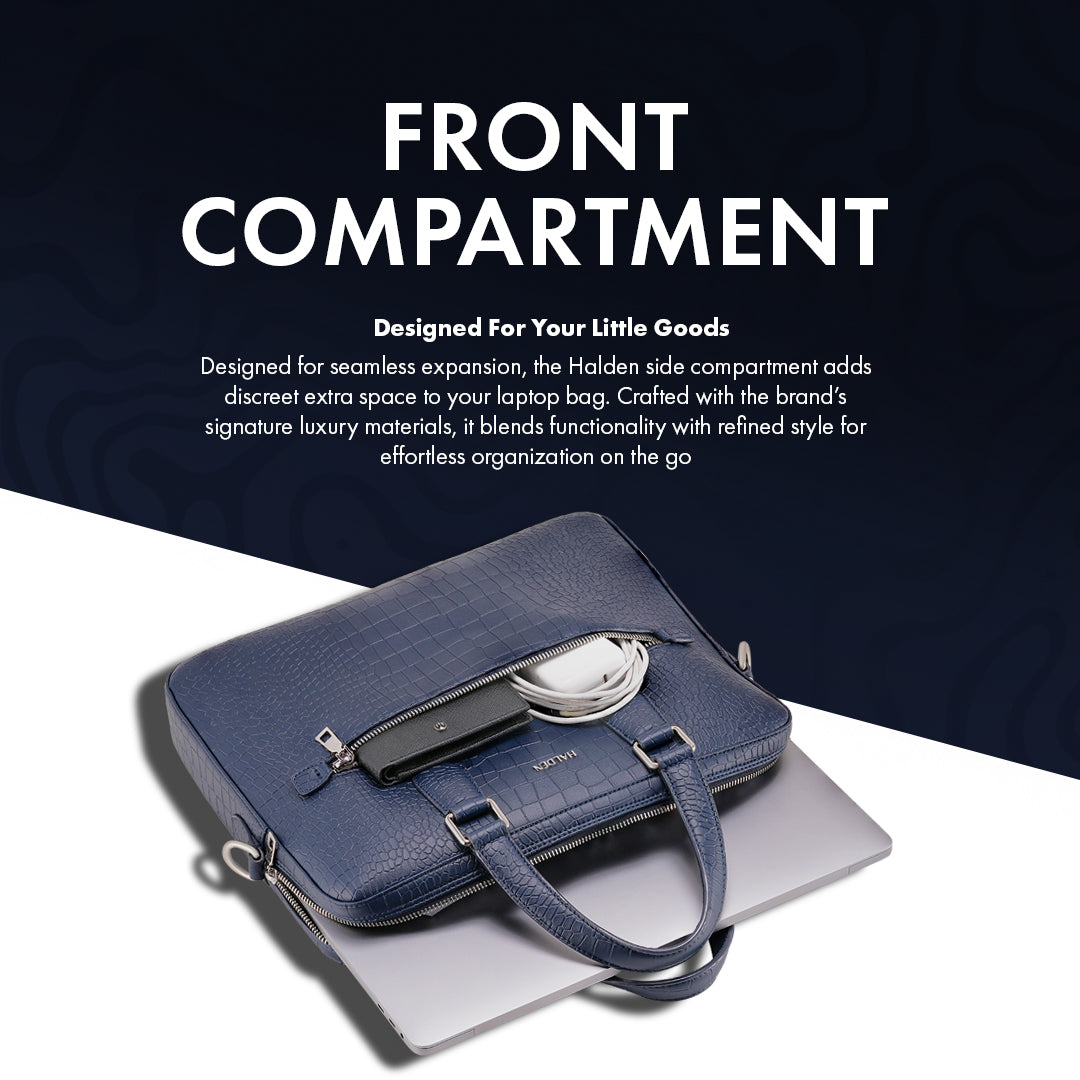 Mayson Blue Laptop Bag - Croc
