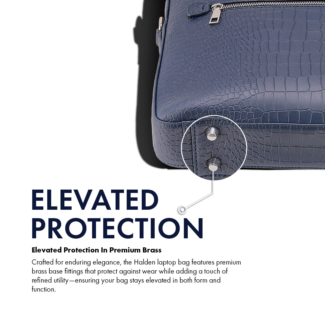 Mayson Blue Laptop Bag - Croc