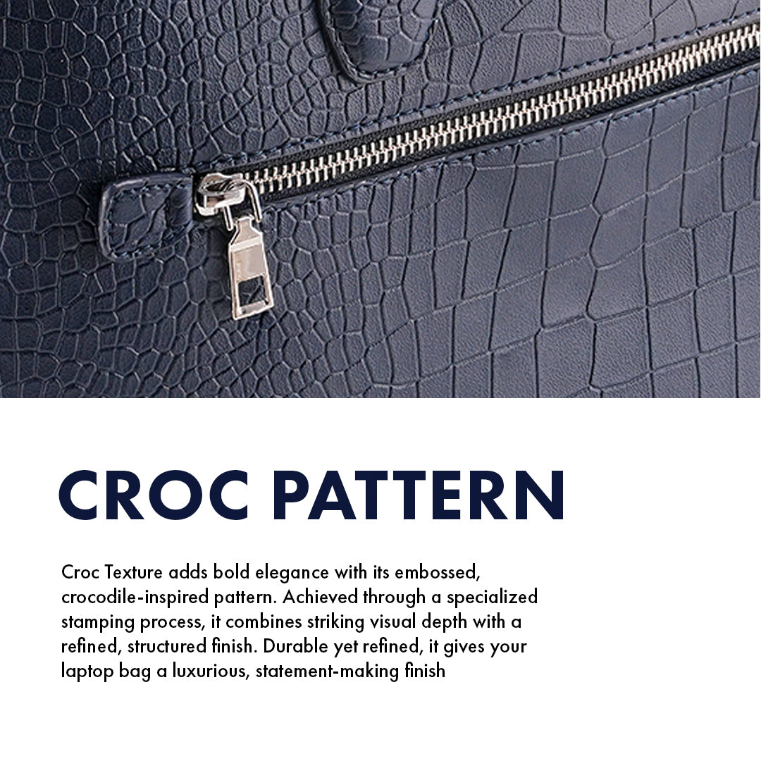 Mayson Blue Laptop Bag - Croc