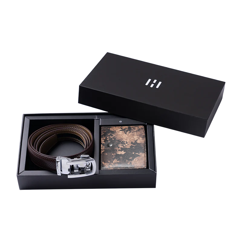 Theo Classic Brown Belt + Camo Brown Wallet Combo