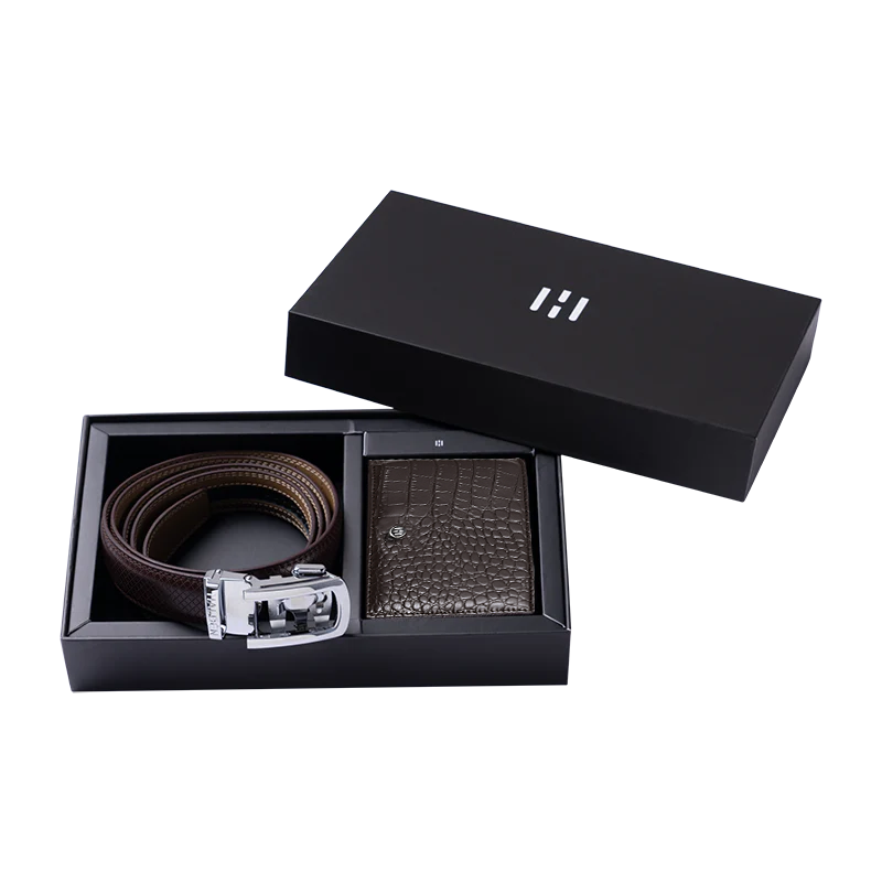 Theo Classic Brown Belt + Croc Brown Wallet Combo