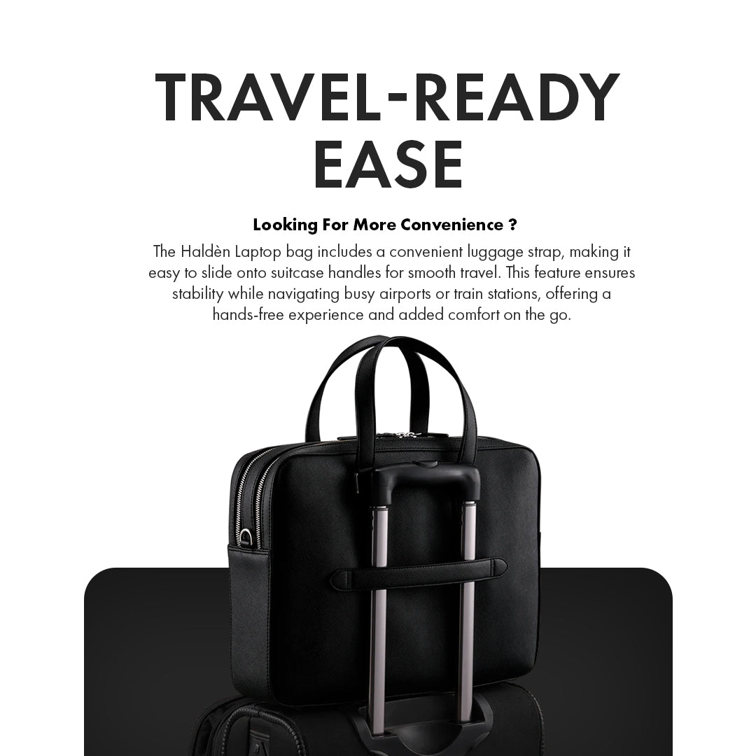 HARRINGTON BLACK LAPTOP BAG - SAFFIANO