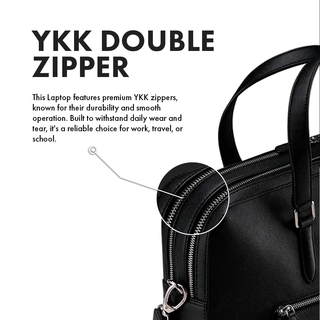 HARRINGTON BLACK LAPTOP BAG - SAFFIANO